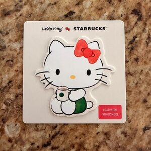 NEW Starbucks Hello Kitty Gift Card with Red Bow and Green Cup